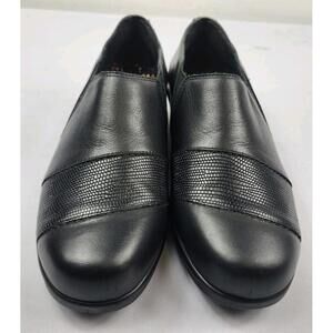 SAS Womens 8 W Black Leather Loafers Casual Flats Fashion Shoes